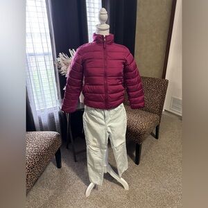 The Children's Place Maroon Puffer Jacket